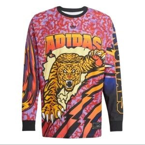 Adidas Red and Purple Graphic Tee